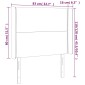 vidaXL Κεφαλάρι Κρεβατιού LED Σκούρο Μπλε 83x16x118/128εκ. Βελούδινο