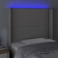 vidaXL Κεφαλάρι Κρεβατιού LED Γκρι 103x16x118/128 εκ. Συνθετ. Δέρμα