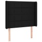 vidaXL Κεφαλάρι Κρεβατιού LED Μαύρο 83x16x118/128εκ. Υφασμάτινο
