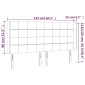 vidaXL Κεφαλάρι Κρεβατιού LED Σκούρο Γκρι 163x16x118/128εκ. Υφασμάτινο