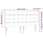 vidaXL Κεφαλάρι Κρεβατιού LED Σκούρο Καφέ 203x16x118/128εκ. Υφασμάτινο