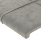 vidaXL Κεφαλάρι Κρεβατιού LED Ανοιχτό Γκρι 83x16x118/128εκ. Βελούδινο