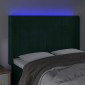 vidaXL Κεφαλάρι Κρεβατιού LED Σκούρο Πράσινο 147x16x118/128 εκ