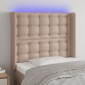 vidaXL Κεφαλάρι Κρεβατιού LED Καπουτσίνο 103x16x118/128 εκ