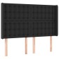 vidaXL Κεφαλάρι Κρεβατιού LED Μαύρο 147x16x118/128 εκ. Συνθετ. Δέρμα