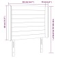 vidaXL Κεφαλάρι Κρεβατιού LED Κρεμ 83x16x118/128εκ. Υφασμάτινο