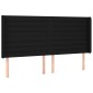 vidaXL Κεφαλάρι Κρεβατιού LED Μαύρο 163x16x118/128 εκ. Υφασμάτινο
