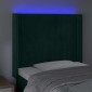vidaXL Κεφαλάρι Κρεβατιού LED Σκούρο Πράσινο 93x16x118/128 εκ