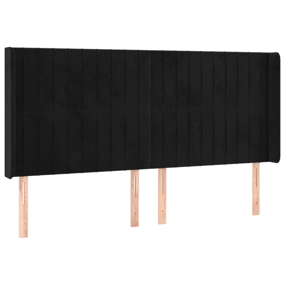 vidaXL Κεφαλάρι Κρεβατιού LED Μαύρο 163x16x118/128 εκ. Βελούδινο