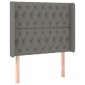 vidaXL Κεφαλάρι Κρεβατιού LED Σκούρο Γκρι 103x16x118/128εκ. Υφασμάτινο