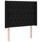 vidaXL Κεφαλάρι Κρεβατιού LED Μαύρο 103x16x118/128 εκ. Υφασμάτινο