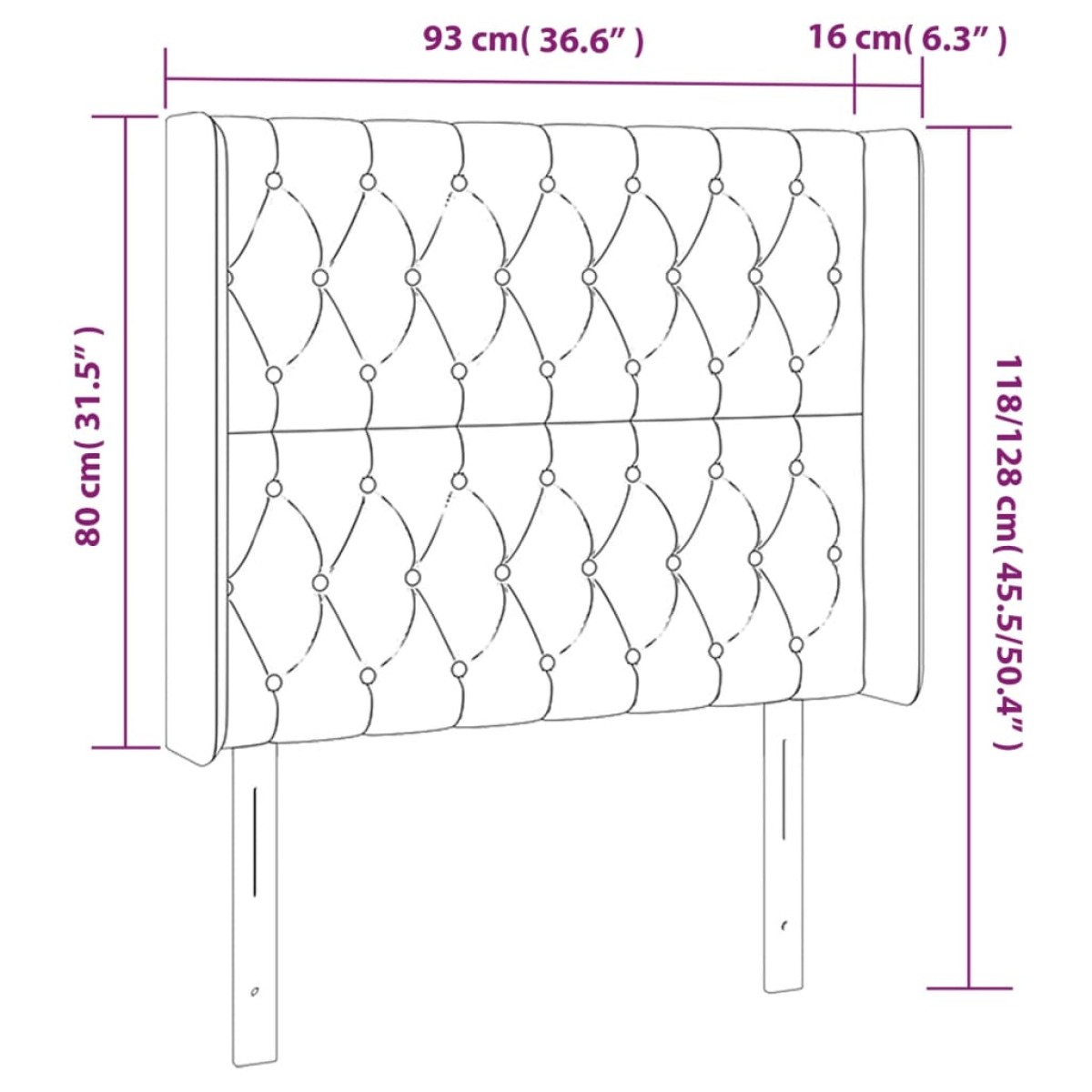 vidaXL Κεφαλάρι Κρεβατιού LED Ανοιχτό Γκρι 93x16x118/128εκ. Βελούδινο