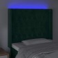 vidaXL Κεφαλάρι Κρεβατιού LED Σκούρο Πράσινο 103x16x118/128 εκ