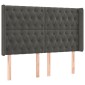 vidaXL Κεφαλάρι Κρεβατιού LED Σκούρο Γκρι 147x16x118/128εκ. Βελούδινο