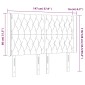 vidaXL Κεφαλάρι Κρεβατιού LED Σκούρο Γκρι 147x16x118/128εκ. Βελούδινο