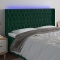 vidaXL Κεφαλάρι Κρεβατιού LED Σκούρο Πράσινο 183x16x118/128 εκ