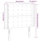 vidaXL Κεφαλάρι Κρεβατιού LED Σκούρο Μπλε 93x16x118/128εκ. Βελούδινο