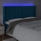 vidaXL Κεφαλάρι Κρεβατιού LED Σκούρο Μπλε 163x16x118/128 εκ. Βελούδινο