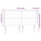 vidaXL Κεφαλάρι Κρεβατιού LED Ανοιχτό Γκρι 203x16x118/128εκ. Βελούδινο