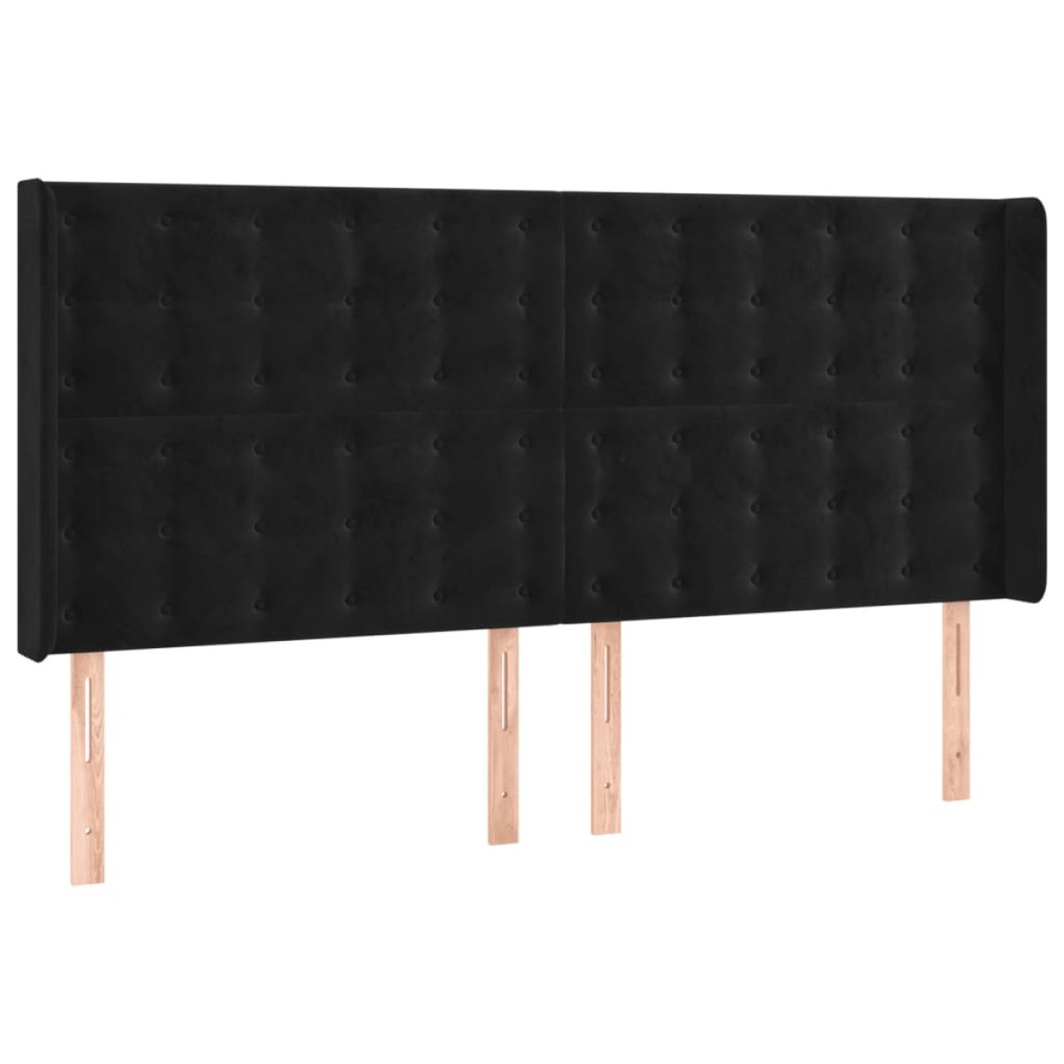 vidaXL Κεφαλάρι Κρεβατιού LED Μαύρο 203x16x118/128 εκ. Βελούδινο