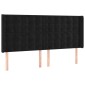 vidaXL Κεφαλάρι Κρεβατιού LED Μαύρο 203x16x118/128 εκ. Βελούδινο