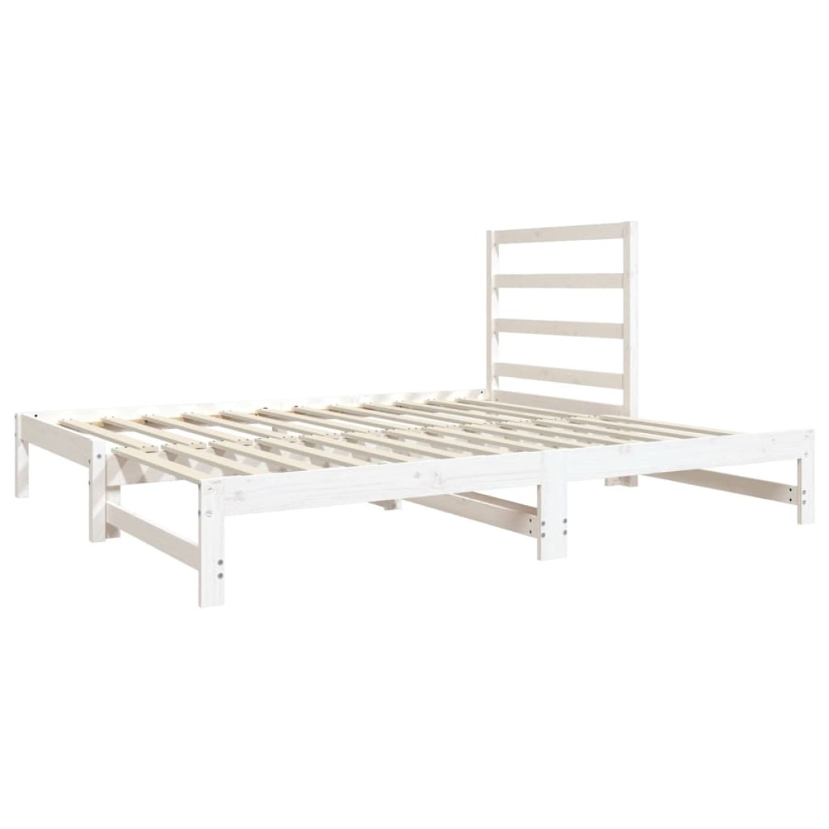 vidaXL Καναπές Κρεβάτι Συρόμενος Λευκός 2x(90x190) εκ. από Μασίφ Πεύκο