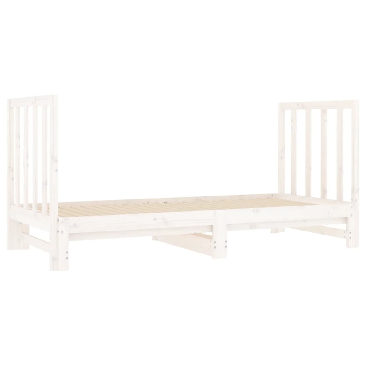 vidaXL Καναπές Κρεβάτι Συρόμενος Λευκός 2x(90x190) εκ. από Μασίφ Πεύκο