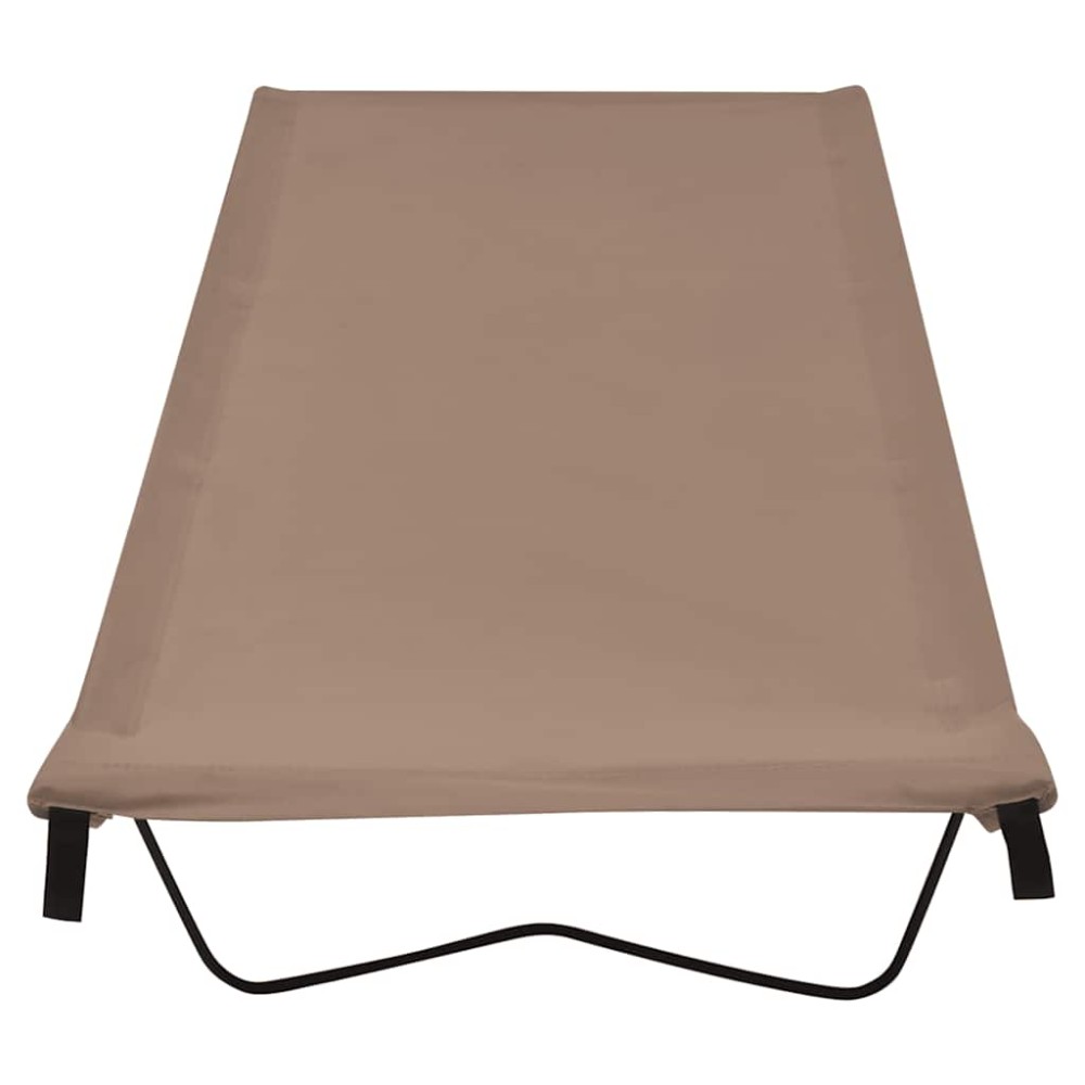 vidaXL Κρεβάτι Κάμπινγκ Χρώμα Taupe 180x60x19εκ. Ύφασμα Oxford/Ατσάλι