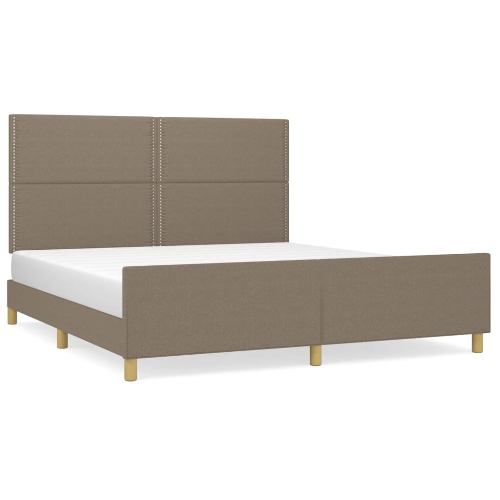 vidaXL Σκελετός Κρεβατιού Χωρίς Στρώμα Taupe 180x200 εκ. Υφασμάτινο