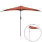 vidaXL Ομπρέλα Βεράντας Ημικυκλική Τερακότα 300x155x223 εκ Ιστός Αλουμ