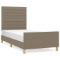 vidaXL Πλαίσιο Κρεβατιού με Κεφαλάρι Taupe 90x190 εκ. Υφασμάτινο