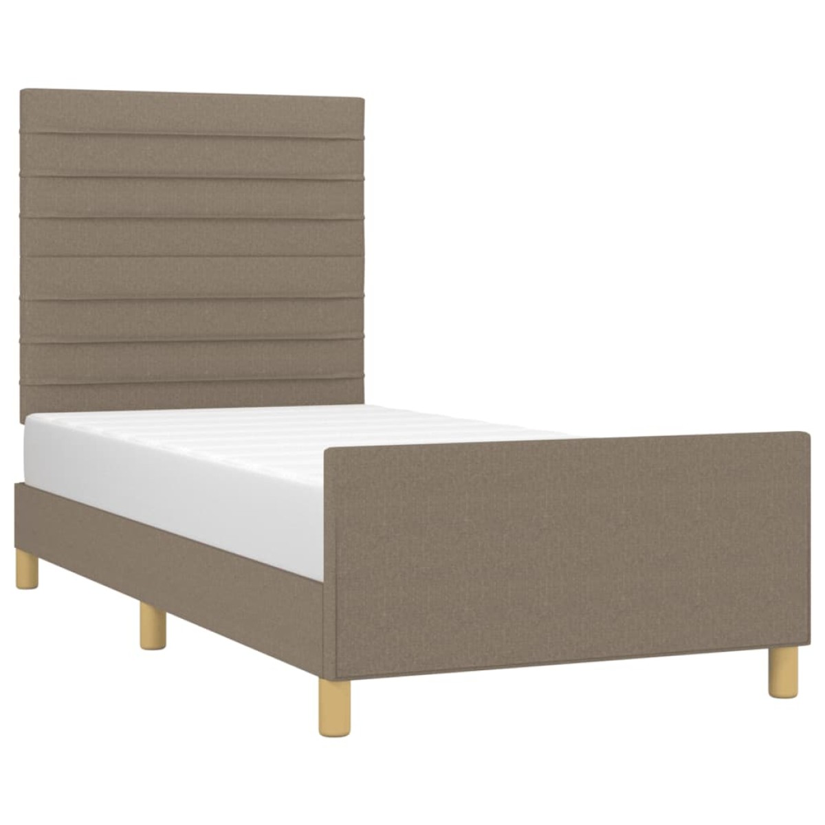 vidaXL Πλαίσιο Κρεβατιού με Κεφαλάρι Taupe 90x190 εκ. Υφασμάτινο