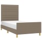 vidaXL Πλαίσιο Κρεβατιού με Κεφαλάρι Taupe 90x190 εκ. Υφασμάτινο