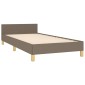 vidaXL Πλαίσιο Κρεβατιού με Κεφαλάρι Taupe 90x190 εκ. Υφασμάτινο