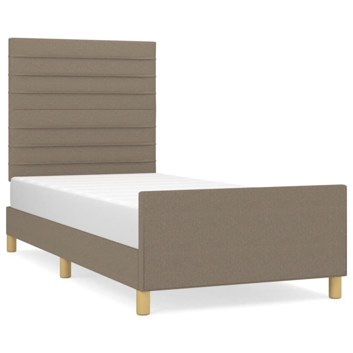 vidaXL Πλαίσιο Κρεβατιού με Κεφαλάρι Taupe 90x200 εκ. Υφασμάτινο