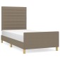 vidaXL Πλαίσιο Κρεβατιού με Κεφαλάρι Taupe 90x200 εκ. Υφασμάτινο
