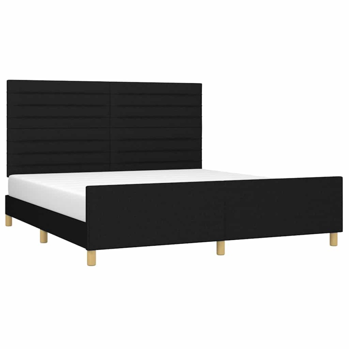 vidaXL Πλαίσιο Κρεβατιού με Κεφαλάρι Μαύρο 180x200 εκ. Υφασμάτινο