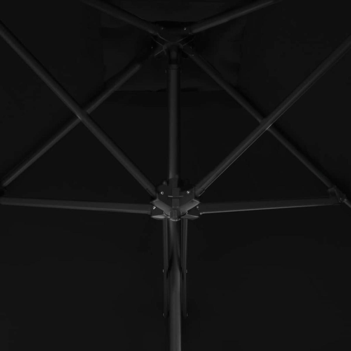 vidaXL Ομπρέλα Κήπου Μαύρη 250x250x230 εκ. με Ατσάλινο Ιστό
