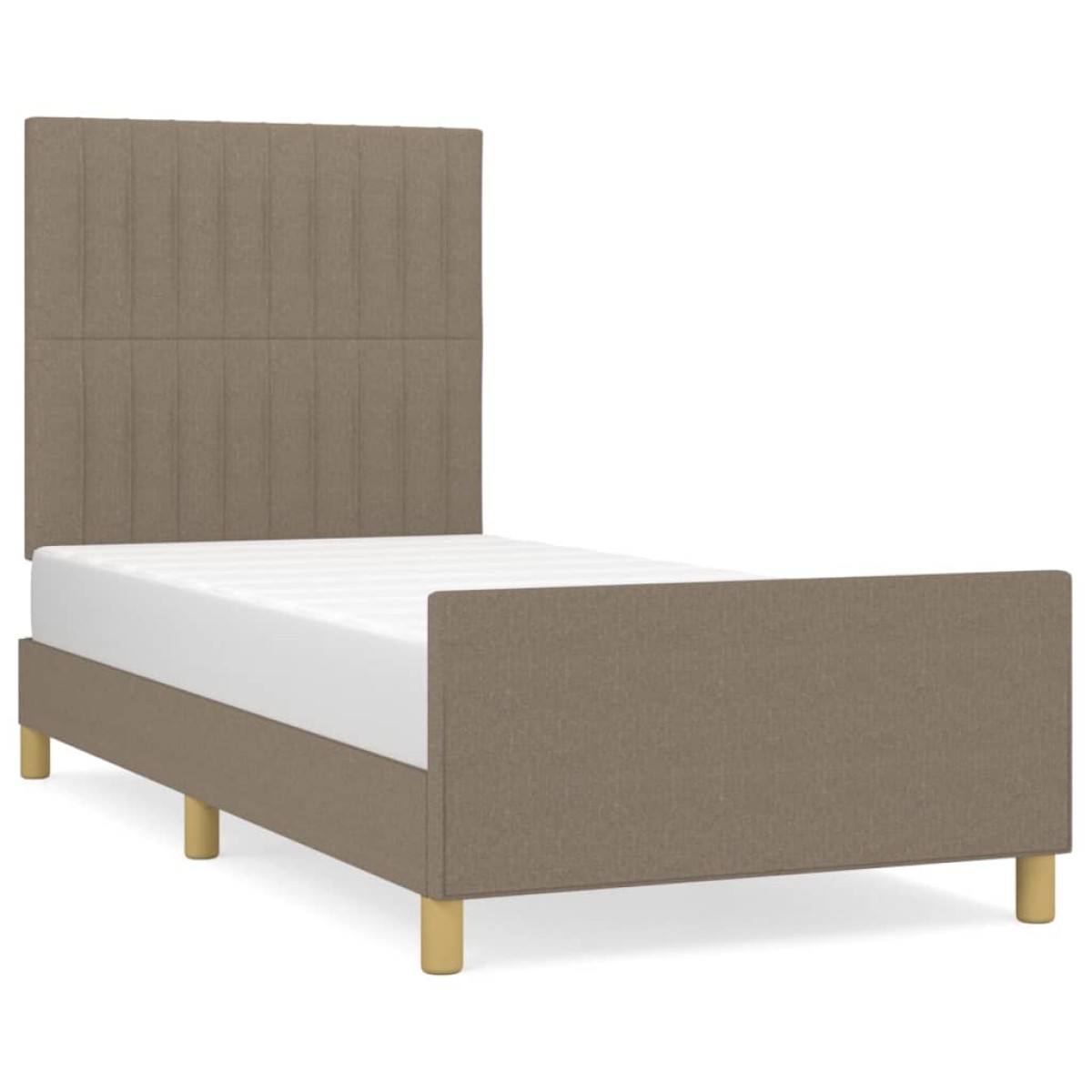 vidaXL Πλαίσιο Κρεβατιού με Κεφαλάρι Taupe 90x190 εκ. Υφασμάτινο