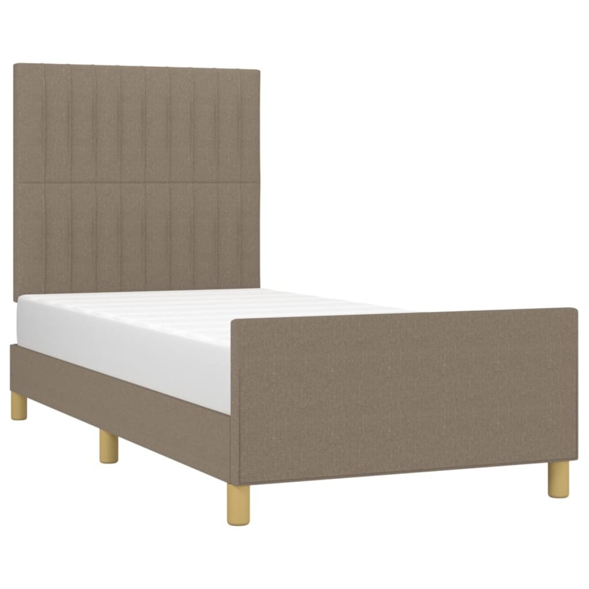 vidaXL Πλαίσιο Κρεβατιού με Κεφαλάρι Taupe 90x190 εκ. Υφασμάτινο