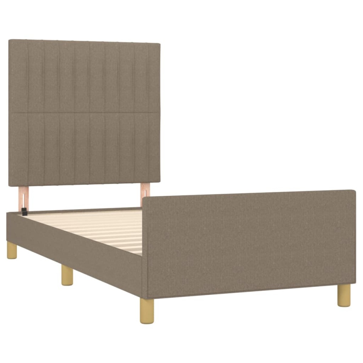 vidaXL Πλαίσιο Κρεβατιού με Κεφαλάρι Taupe 90x190 εκ. Υφασμάτινο
