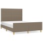vidaXL Πλαίσιο Κρεβατιού με Κεφαλάρι Taupe 140x200 εκ. Υφασμάτινο
