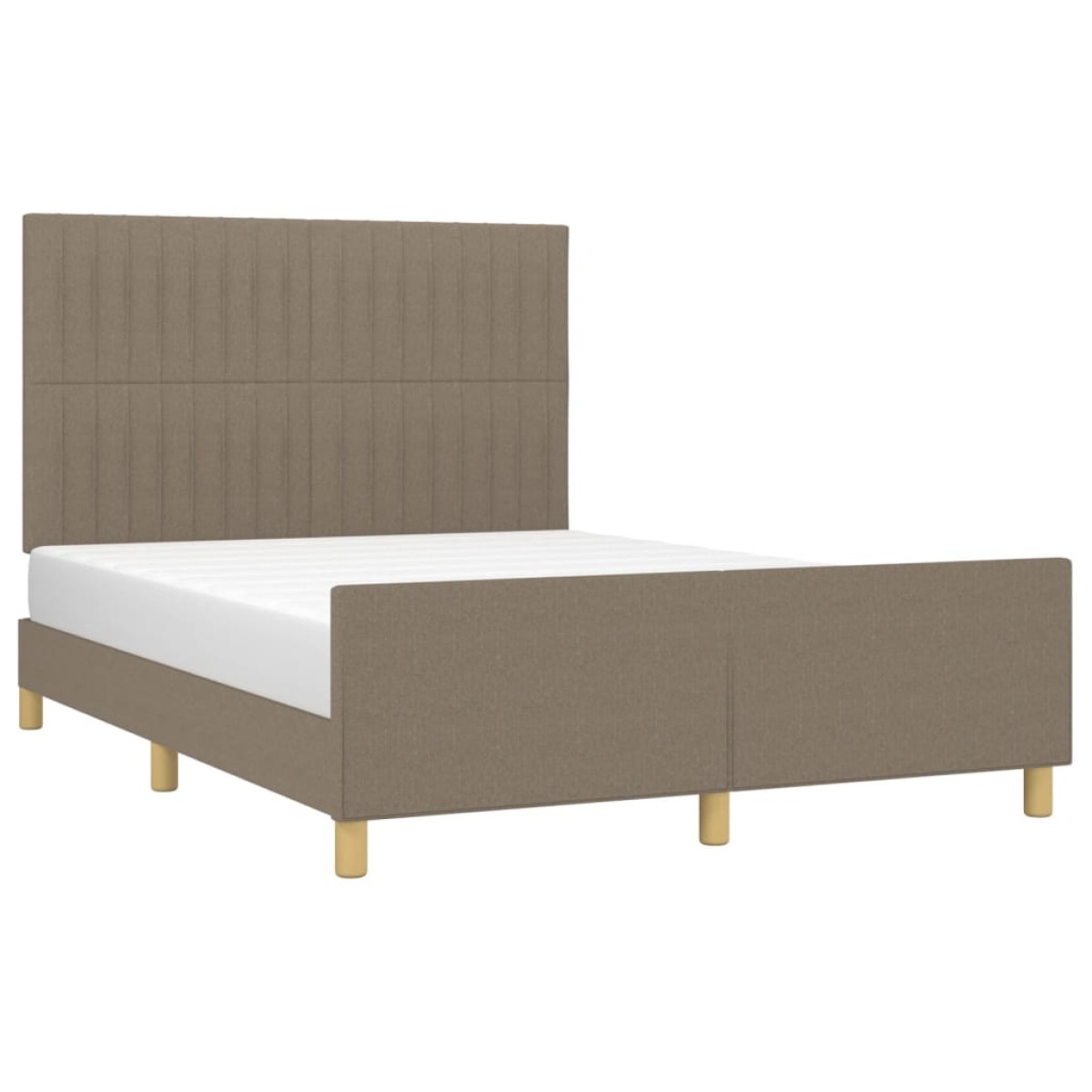 vidaXL Πλαίσιο Κρεβατιού με Κεφαλάρι Taupe 140x200 εκ. Υφασμάτινο