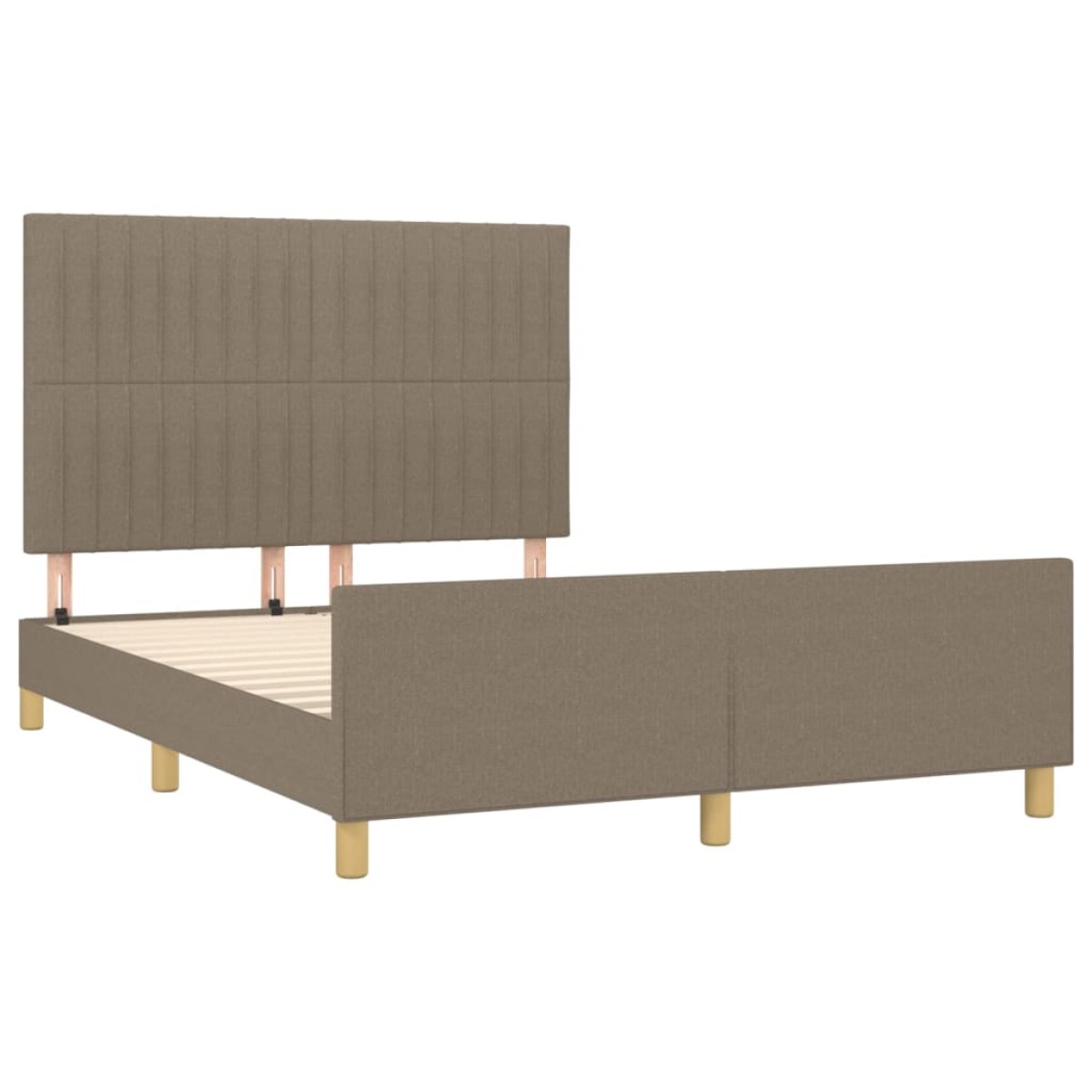 vidaXL Πλαίσιο Κρεβατιού με Κεφαλάρι Taupe 140x200 εκ. Υφασμάτινο