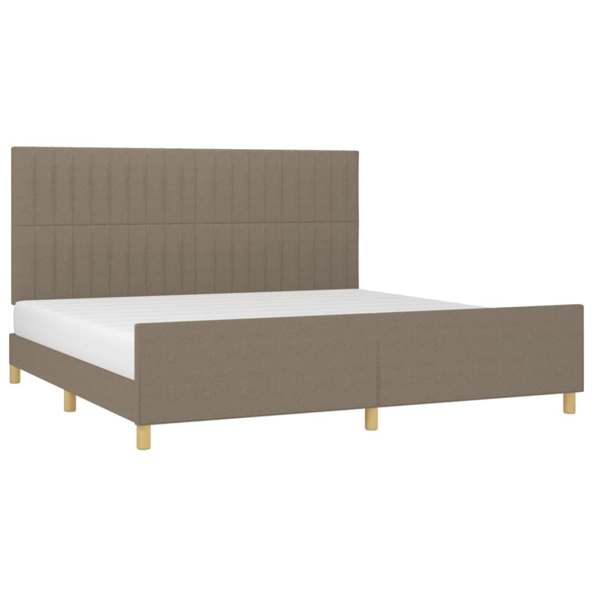 vidaXL Πλαίσιο Κρεβατιού με Κεφαλάρι Taupe 200x200 εκ. Υφασμάτινο