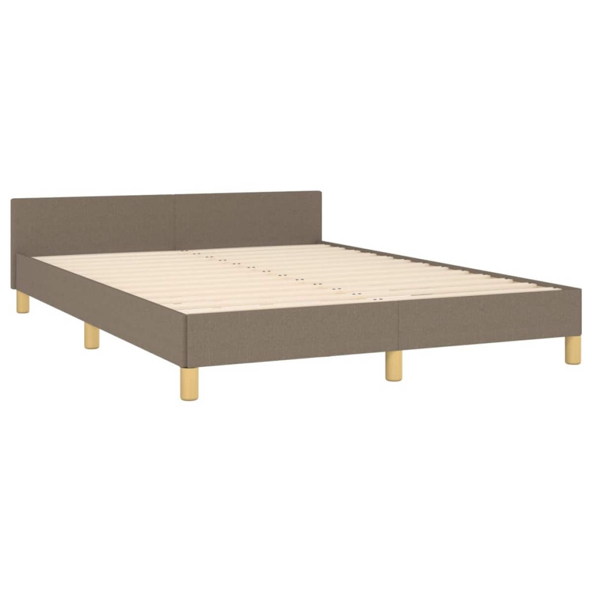 vidaXL Πλαίσιο Κρεβατιού με Κεφαλάρι Taupe 140x190 εκ. Υφασμάτινο
