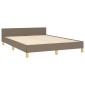 vidaXL Πλαίσιο Κρεβατιού με Κεφαλάρι Taupe 140x190 εκ. Υφασμάτινο
