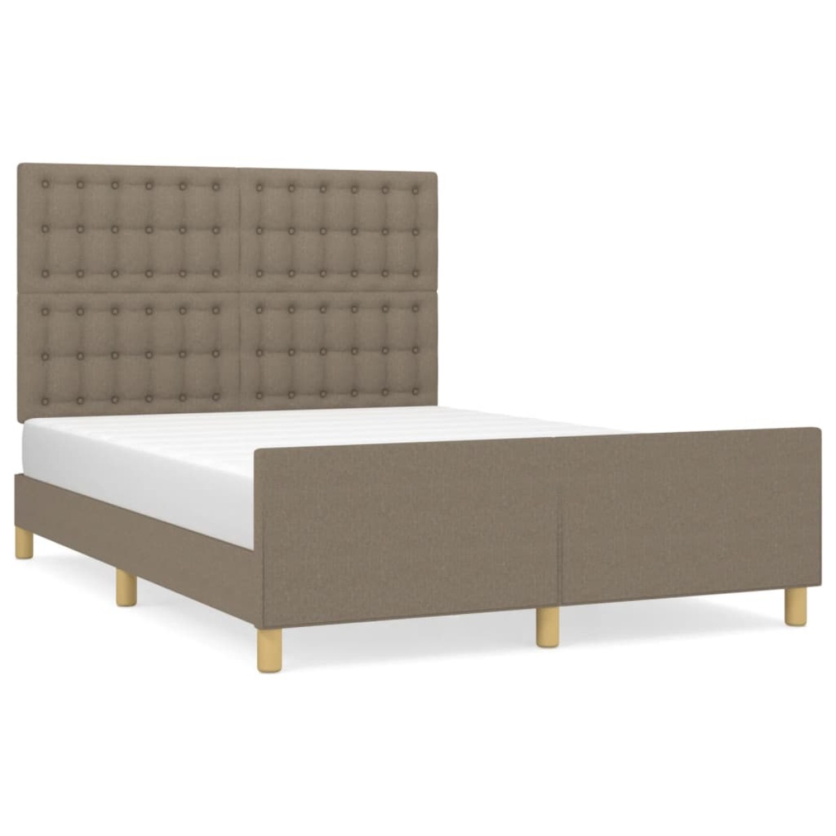 vidaXL Πλαίσιο Κρεβατιού με Κεφαλάρι Taupe 140x200 εκ. Υφασμάτινο