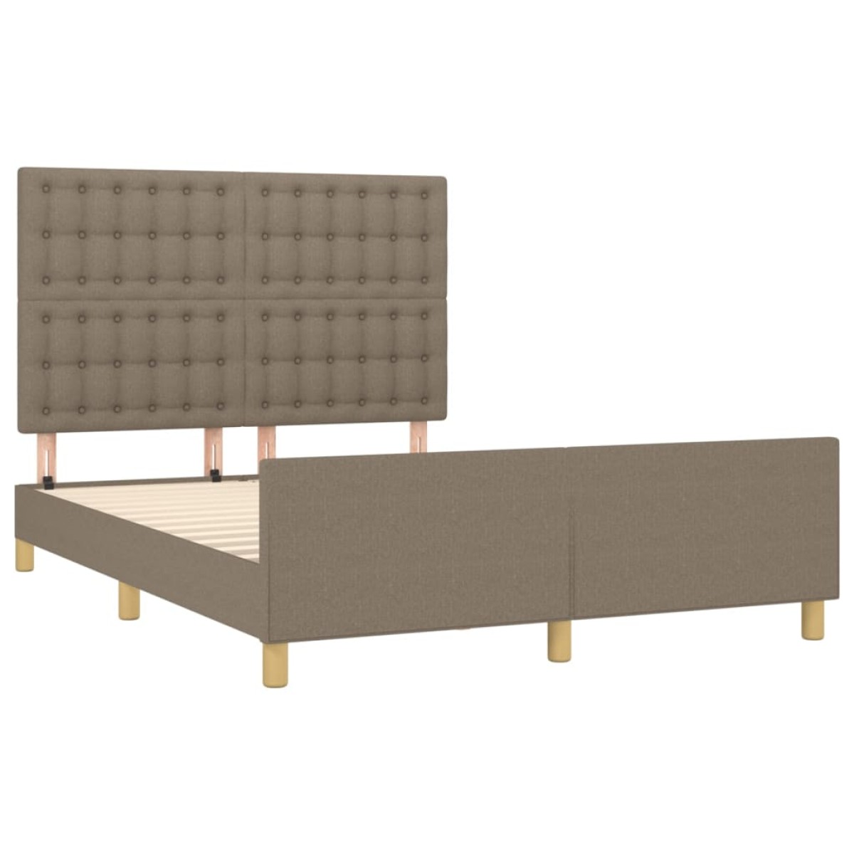 vidaXL Πλαίσιο Κρεβατιού με Κεφαλάρι Taupe 140x200 εκ. Υφασμάτινο