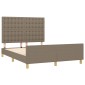 vidaXL Πλαίσιο Κρεβατιού με Κεφαλάρι Taupe 140x200 εκ. Υφασμάτινο